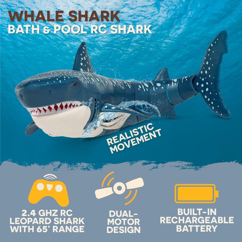 Terra - Remote Control Shark for Pool Toy – Realistic Moving RC Shark Toy for Water Play & Swimming Pools – Fun RC Pool Ocean Lake Toys for Kids – Battery-Operated Floating Toy - Image 2